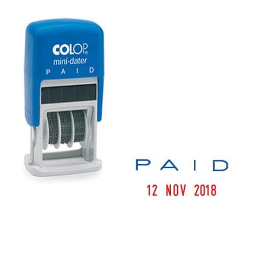 Colop Printer 20 Stamp – Paid With Date, Adjustable Office Dater