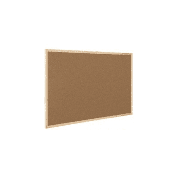 Bi-Office Cork Bulletin Board 60×90 cm with Wooden Frame – Wall-Mounted Notice Board for Home, Office, School, and Classroom Use