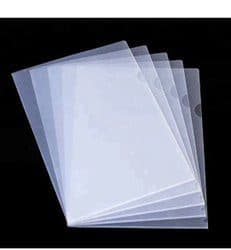 Clear L-Shape A4 Folder – 180 Micron Transparent, Box of 100 for Office & Schoo