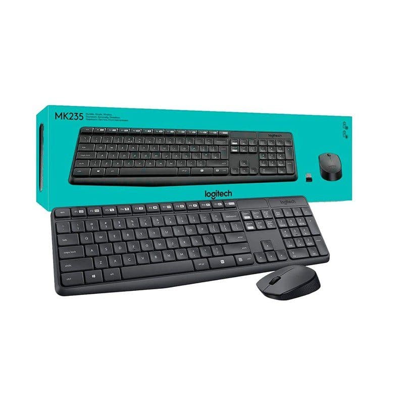 Logitech MK235 Wireless Keyboard & Mouse Combo – Full-Sized, Spill-Resistant Keyboard, 2.4GHz Wireless, 36-Month Battery, Windows & Chrome OS Compatible