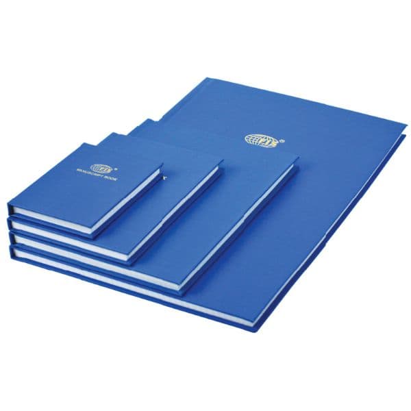 Manuscript Register Book 2QR – 96 Sheets, Blue, A6 Pocket Size, Durable School and Office Record Book